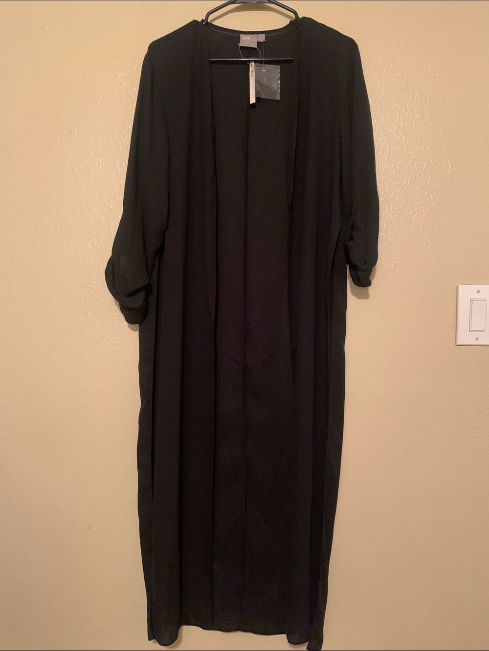 NWT ASOS Black Long Open-Front Maxi Tunic